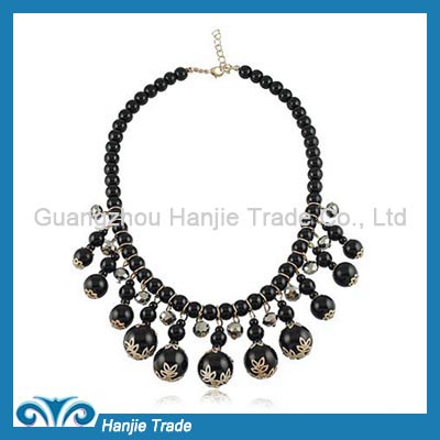 Wholesale Fashion Retro Black Bead Necklace