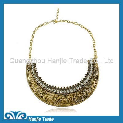 Wholesale Fashion Retro Statement Half-moon Choker Necklace