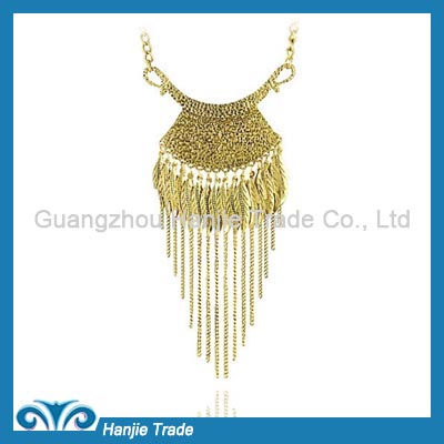 Hot Sale Fashion Statement Alloy Long Tassel Choker Necklace in Wholesale