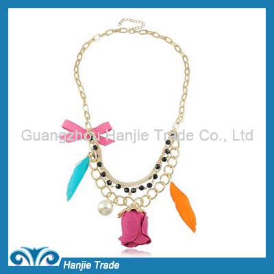 Wholesale Fashion Rose Pendant Necklace