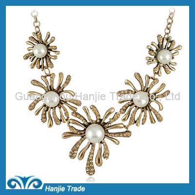 Hot Sale Fashion Pearl Flower Necklace in Wholesale