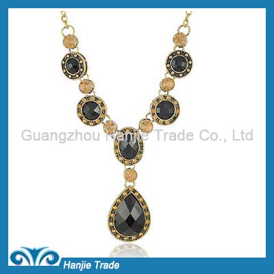 Hot Sale Fashion Retro Gemstone Pendant Necklace in Wholesale