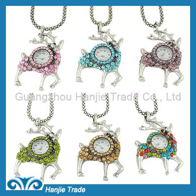 Hot Sale Fashion Statement Deer Pocket Watch Necklace in Wholesale