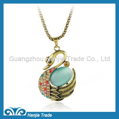 Hot Sale Fashion Retro Vintage Beautiful Swan Pendant Necklace in Wholesale