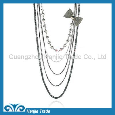 Hot Sale Fancy Multi strands Chain Necklace in Wholesale