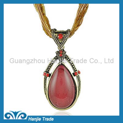 Hot Sale Fancy Water Drop Gemstone Pendant Necklace in Wholesale