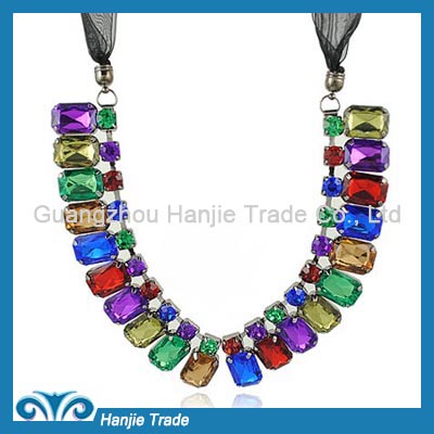 Hot Sale Fancy Statement Multicolor Rhinestone Necklace in Wholesale