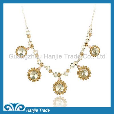 Hot Sale Fashion Rhinestone Flower Necklace in Wholesale