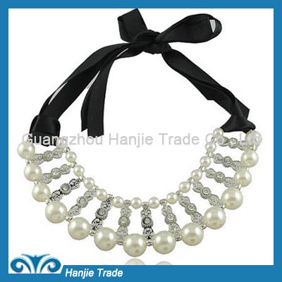 Hot Sale Fashion Statement Pearl Choker Necklace in Wholesale