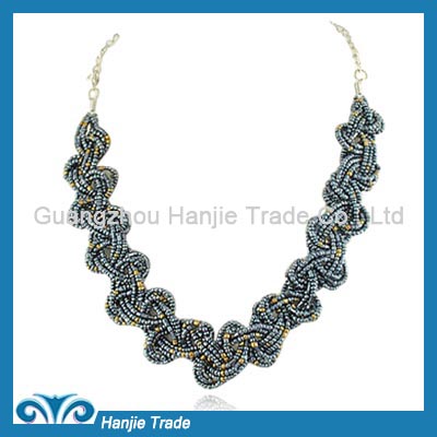 Fashion Braided Beads Necklace in Wholesale