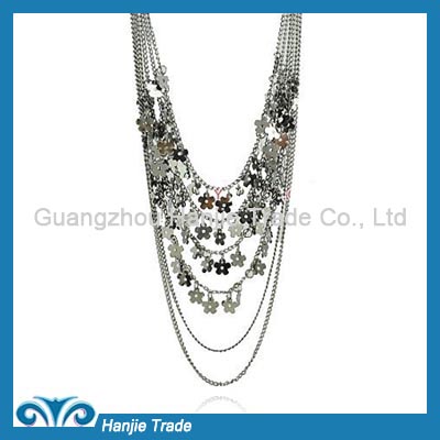 Hot Sale Fancy Multi Strands Floret Chain Necklace in Wholesale