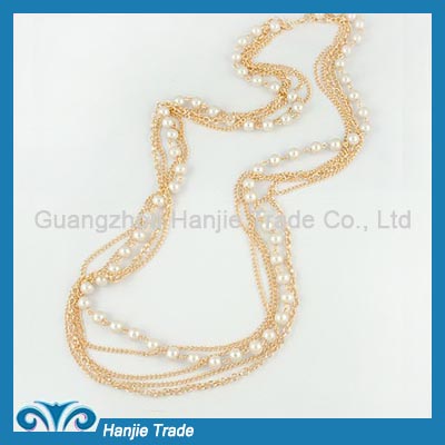 Hot Sale Funky Multi Strands Bead Chain Necklace in Wholesale