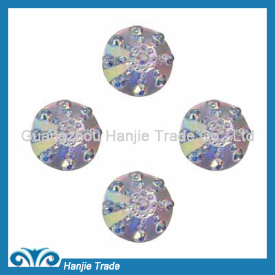 Flatback Round Dotted Resin Rhinestone Cabochon Gems