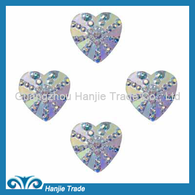 Sew on Star Resin Heart Shape Diamond Flat Back Resin Rhinestone