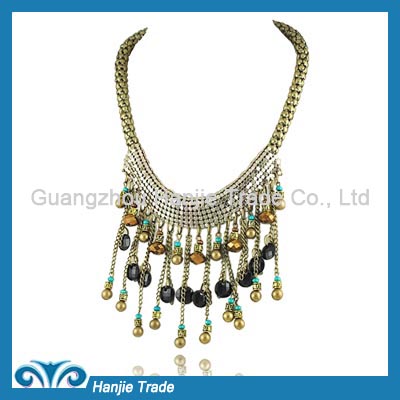 Hot Sale Fashion Statement Bead Tassel Choker Necklace in Wholesale