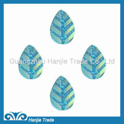 Personalized Glitter Leaf Shape Resin Acrylic Rhinestone for Clothes