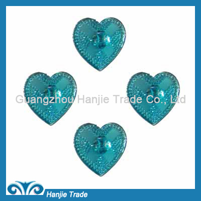 Customized Shirt Skirt Glitter Blue Heart Resin Rhinestone Beads Flatback