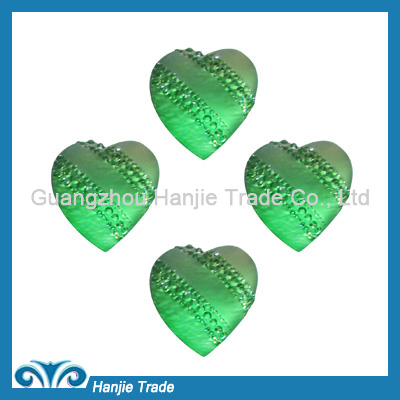 Decorative OEM Craft Blouse Dress Glitter Heart Resin Flat Back Gems