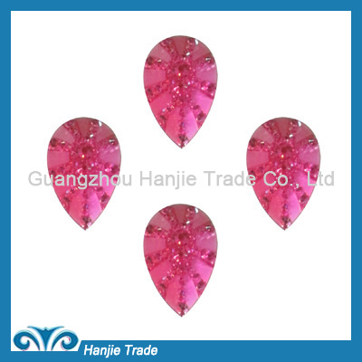 latest flat back hot fix korean faceted epoxy teardrop flat back