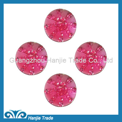 Flat back hot fix korean faceted epoxy Round flat back