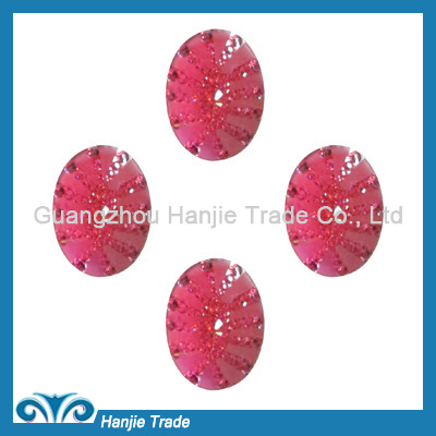 latest flat back hot fix korean faceted epoxy oval flat back