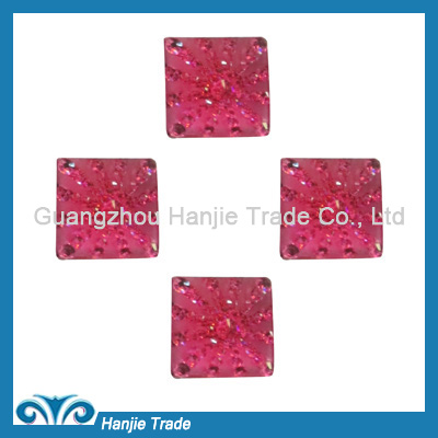 latest flat back hot fix korean faceted epoxy square flat back