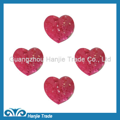 Flat back hot fix korean faceted epoxy heart flat back