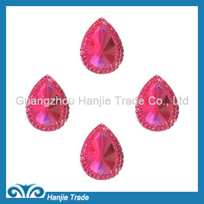 Flat back hot fix korean faceted epoxy heart flat back