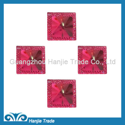 Flat back hot fix korean faceted epoxy heart flat back