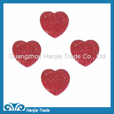 Flat back hot fix korean faceted epoxy heart flat back