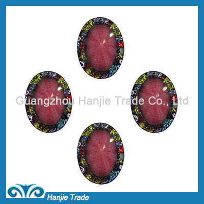 Flat back hot fix korean faceted epoxy heart flat back