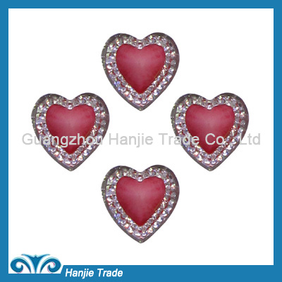 Flat back hot fix korean faceted epoxy heart flat back