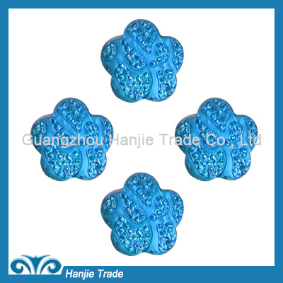 Customized Clothes Decorative Resin Beads with Holes Flat Back Gems