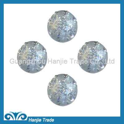 Clear Acrylic Flatback Triangle Resin Round Rhinestone Cabochon Gems Decorated for Pageant Dress