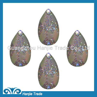Wholesale Flat Back Charms Sew-on Teardrop Acrylic Stones