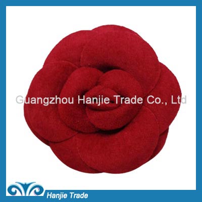 Elegant red handmade fabric flower accessories for shoe and clothes