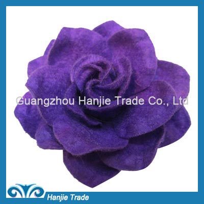 Wholesale purple garment and shoe fabric flower accessories