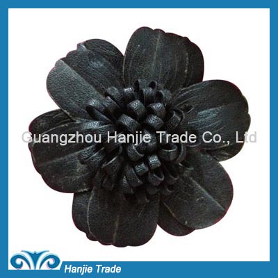 Wholesale black vintage make leather flower for shoe