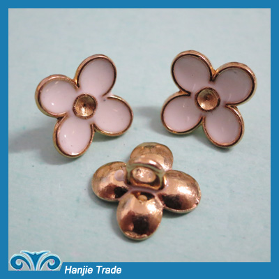 Wholesale Fancy Flower Shaped Sewing Buttons Metal For Garment