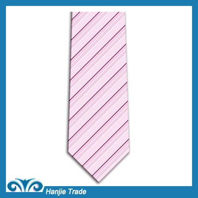 New Design Pink Striped Silk Fashion Necktie