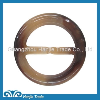 Wholesale fashion brown printed round plastic belt buckle