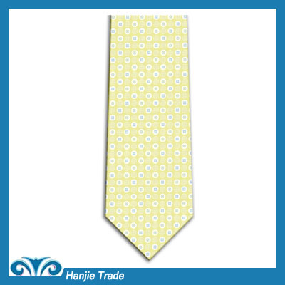 Fahionable Yellow Flower Silk Men's Neckties