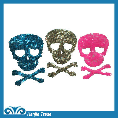 2014 Fashionable Colorful Skull Sequin Patch