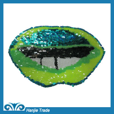 Wholesale Mouth Shape Sequin Patches For Clothing