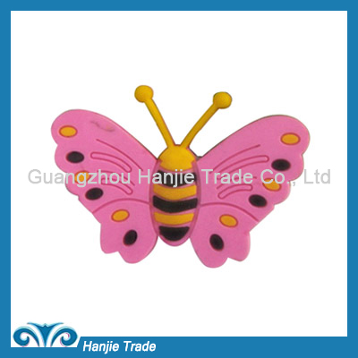 Wholesale butterfly PVC shoe charm for sandal