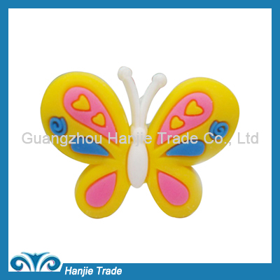 Wholesale butterfly PVC shoe charm for kids
