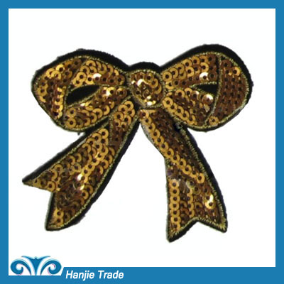 Fashionable Bow Shape Irion On Sequin Patch