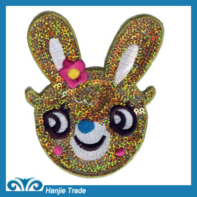 Wholesale Lovely Rabbit Sew-on Embroidery Sequin Beads Patches