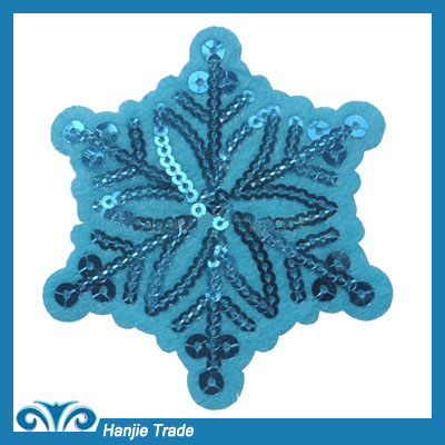 New Design Beauty Snow Shape Iron-on Sequin Patches For Garment