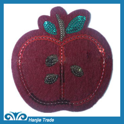 Wholesale Red Apple Iron-on Sequin Applique For Accessories